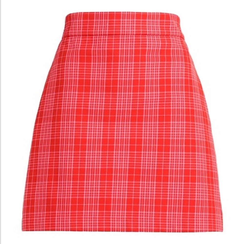 MSGM Red Plaid Mini Skirt